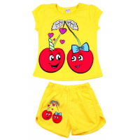 20-2004207 "CHERRY", костюм для девочки, 4-8 лет, желтый 20-2004207 "CHERRY", костюм для девочки, 4-8 лет, желтый